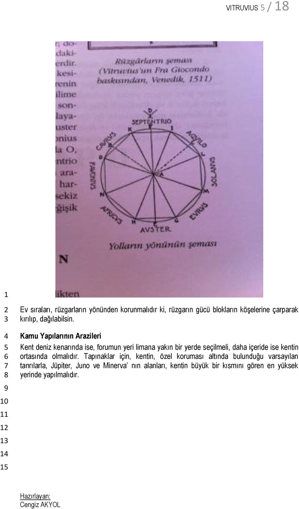 Kamu Yapılarının Arazileri Kent deniz kenarında ise, forumun yeri limana yakın bir yerde seçilmeli, daha içeride