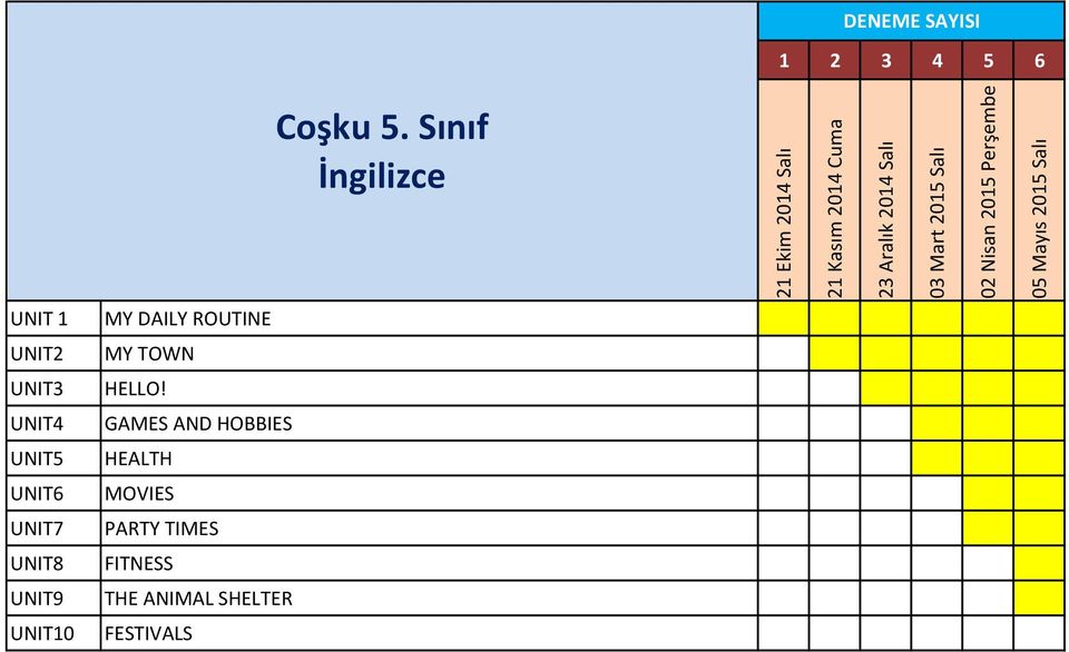 UNIT4 GAMES AND HOBBIES UNIT5 HEALTH UNIT6