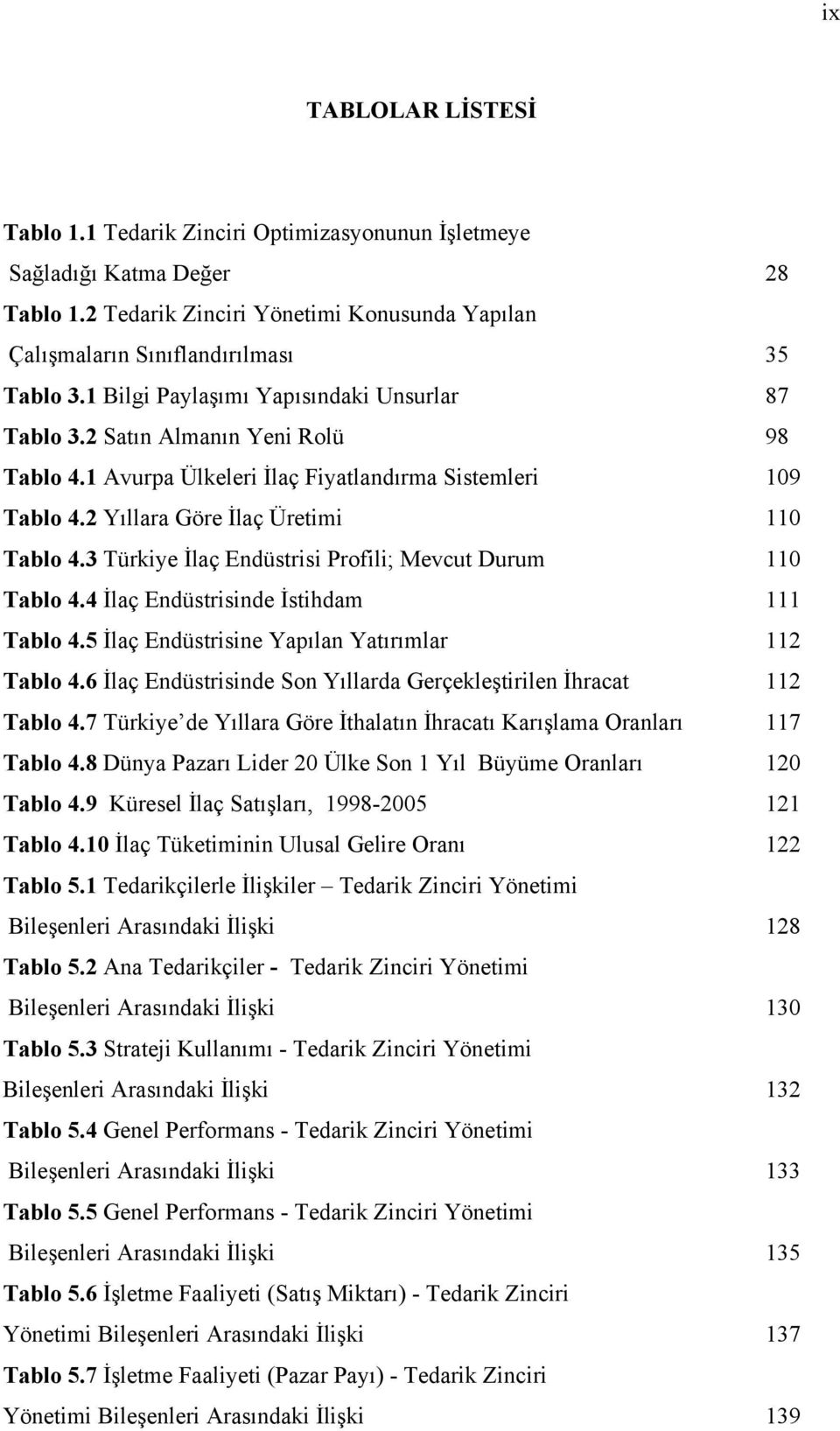 3 Türkiye İlaç Endüstrisi Profili; Mevcut Durum 110 Tablo 4.4 İlaç Endüstrisinde İstihdam 111 Tablo 4.5 İlaç Endüstrisine Yapılan Yatırımlar 112 Tablo 4.