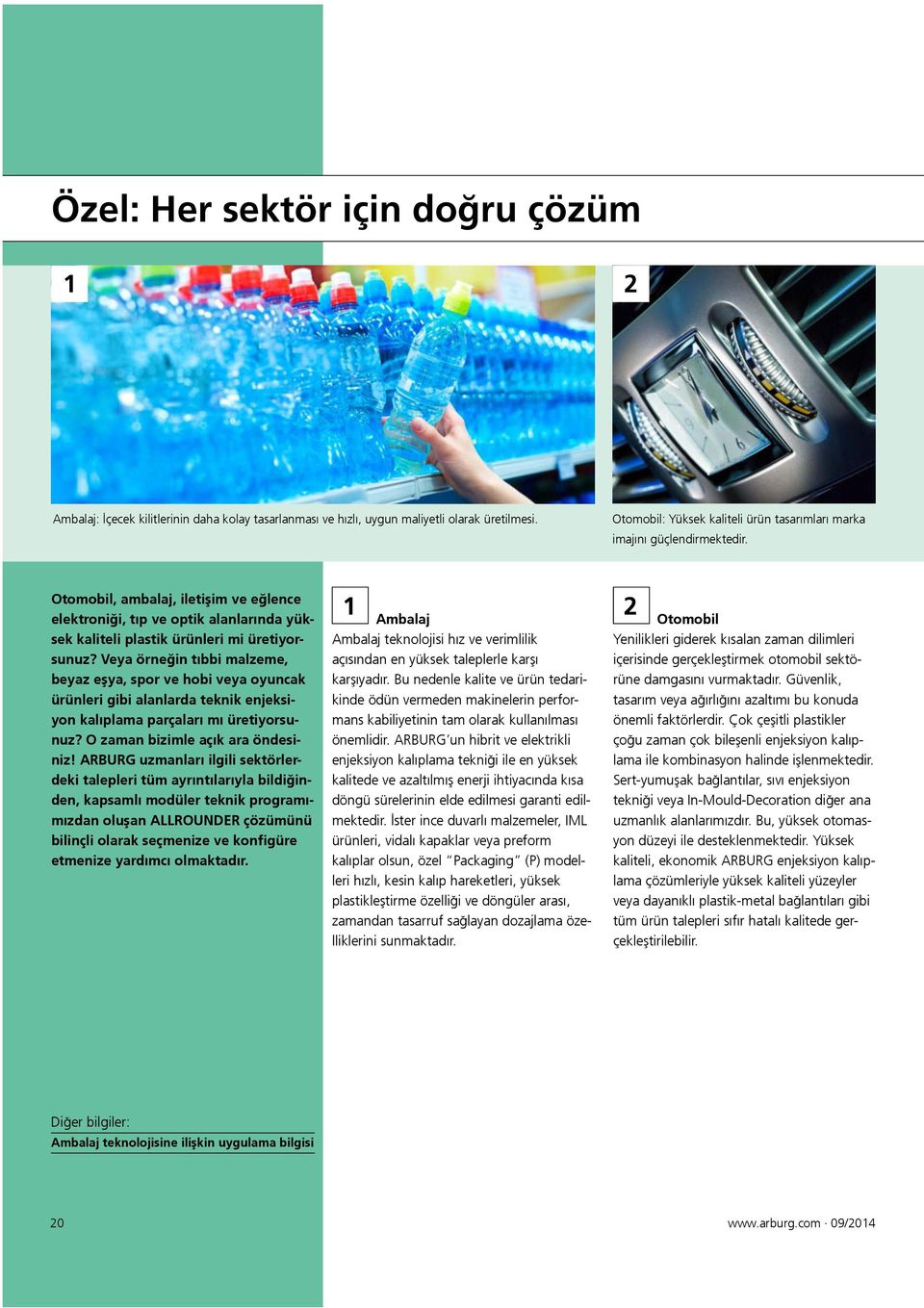 Otomobil, ambalaj, iletişim ve eğlence elektroniği, tıp ve optik alanlarında yüksek kaliteli plastik ürünleri mi üretiyorsunuz?