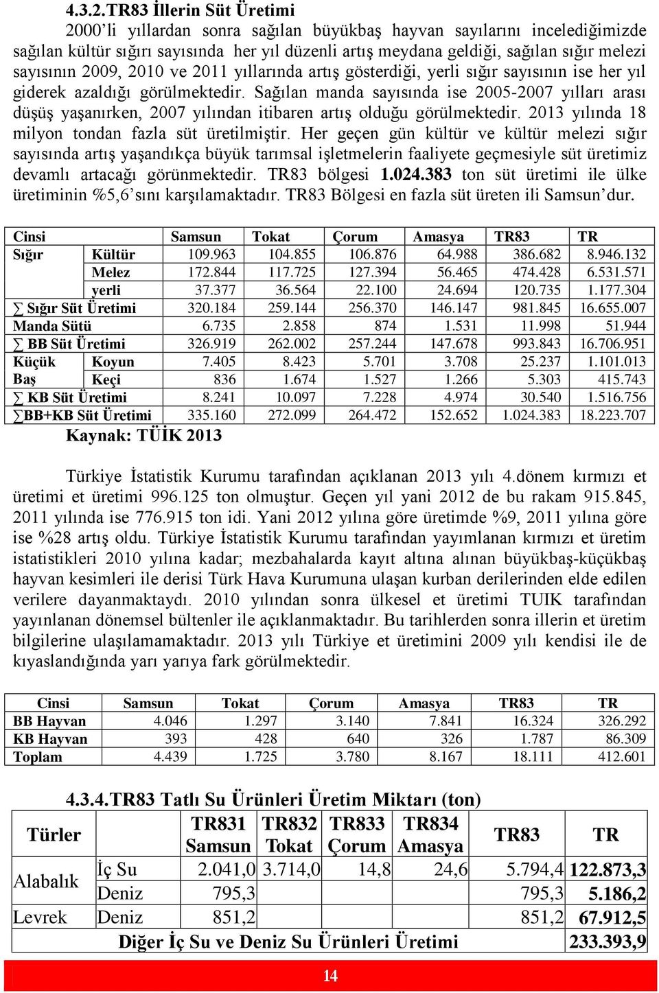 sayısının 2009, 2010 ve 2011 yıllarında artış gösterdiği, yerli sığır sayısının ise her yıl giderek azaldığı görülmektedir.