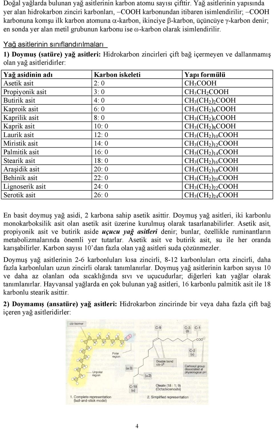 denir; en sonda yer alan metil grubunun karbonu ise ω-karbon olarak isimlendirilir.