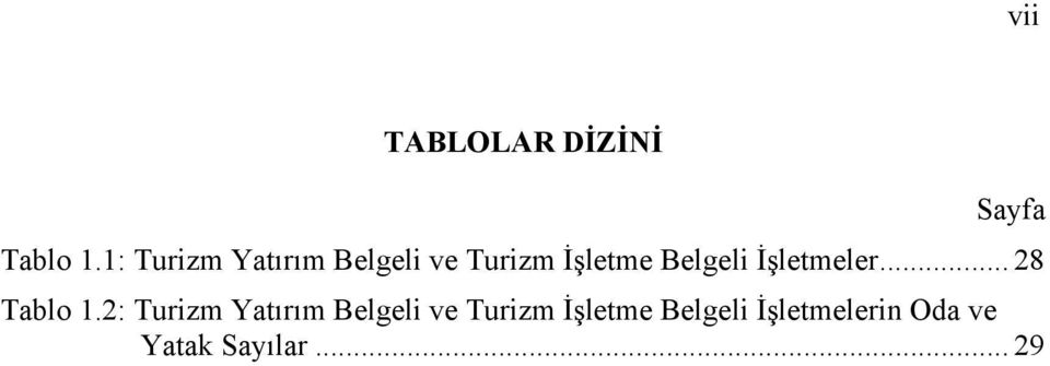 Belgeli İşletmeler... 28 Tablo 1.