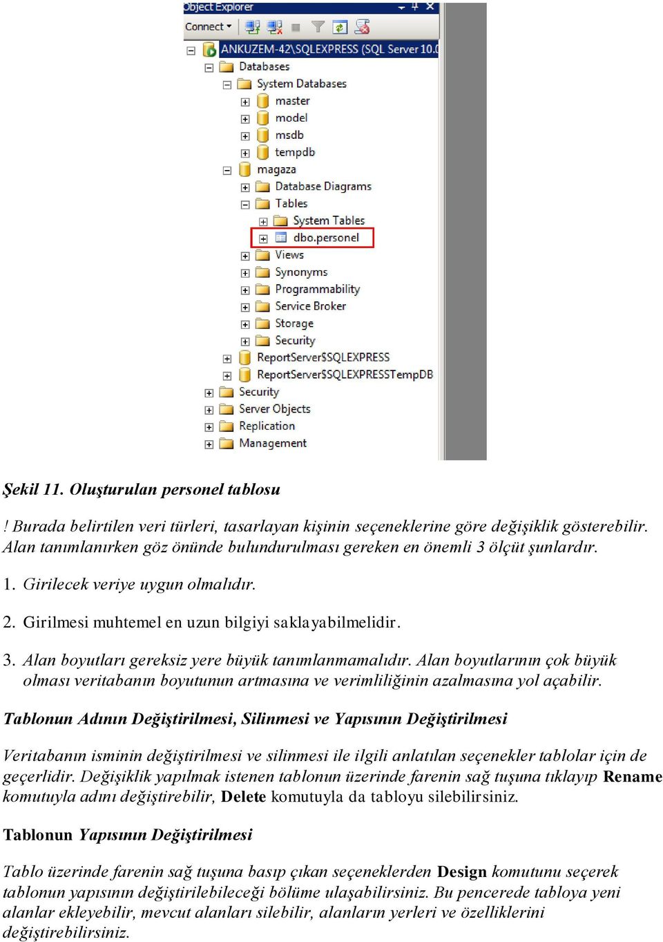 Alan boyutlarının çok büyük olması veritabanın boyutunun artmasına ve verimliliğinin azalmasına yol açabilir.