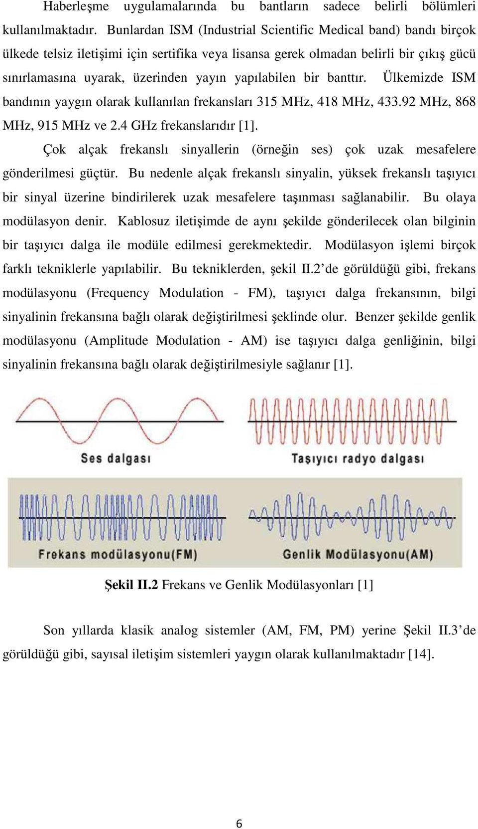 yapılabilen bir banttır. Ülkemizde ISM bandının yaygın olarak kullanılan frekansları 315 MHz, 418 MHz, 433.92 MHz, 868 MHz, 915 MHz ve 2.4 GHz frekanslarıdır [1].