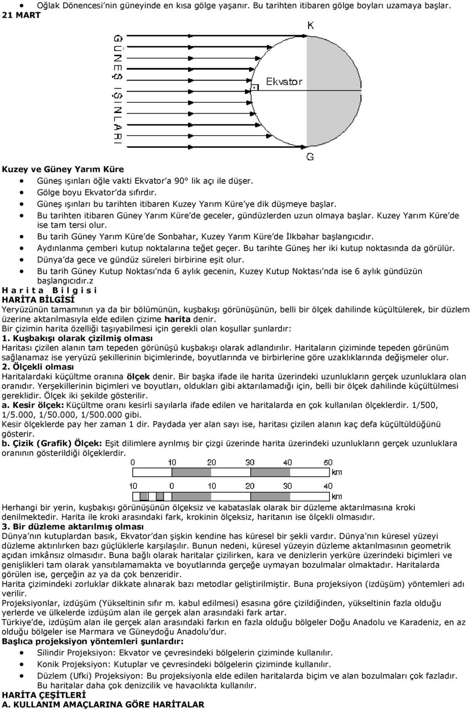 Kuzey Yarım Küre de ise tam tersi olur. Bu tarih Güney Yarım Küre de Sonbahar, Kuzey Yarım Küre de İlkbahar başlangıcıdır. Aydınlanma çemberi kutup noktalarına teğet geçer.