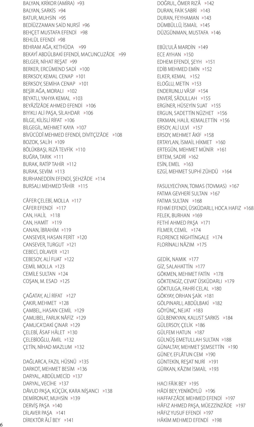 SİLAHDAR»106 BİLGE, KİLİSLİ RİFAT»106 BİLGEGİL, MEHMET KAYA»107 BİVÜCÛDÎ MEHMED EFENDİ, DİVİTÇİZÂDE»108 BOZOK, SALİH»109 BÖLÜKBAŞI, RIZÂ TEVFİK»110 BUĞRA, TARIK»111 BURAK, RATİP TAHİR»112 BURAK,