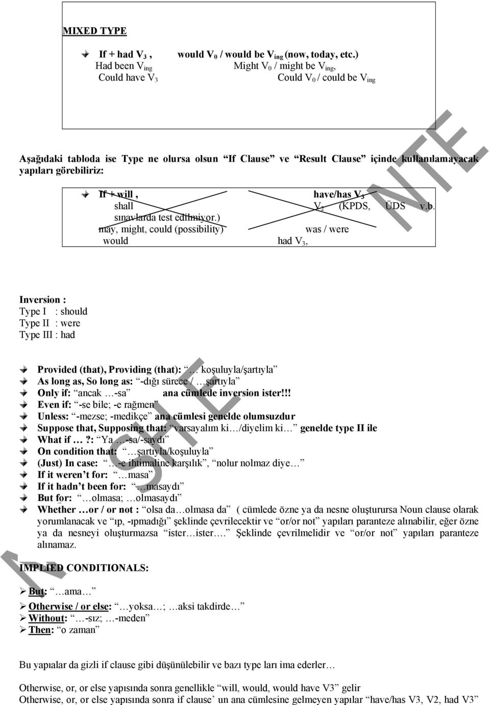 görebiliriz: If + will, have/has V 3 shall V 2 (KPDS, ÜDS v.b. sınavlarda test edilmiyor.