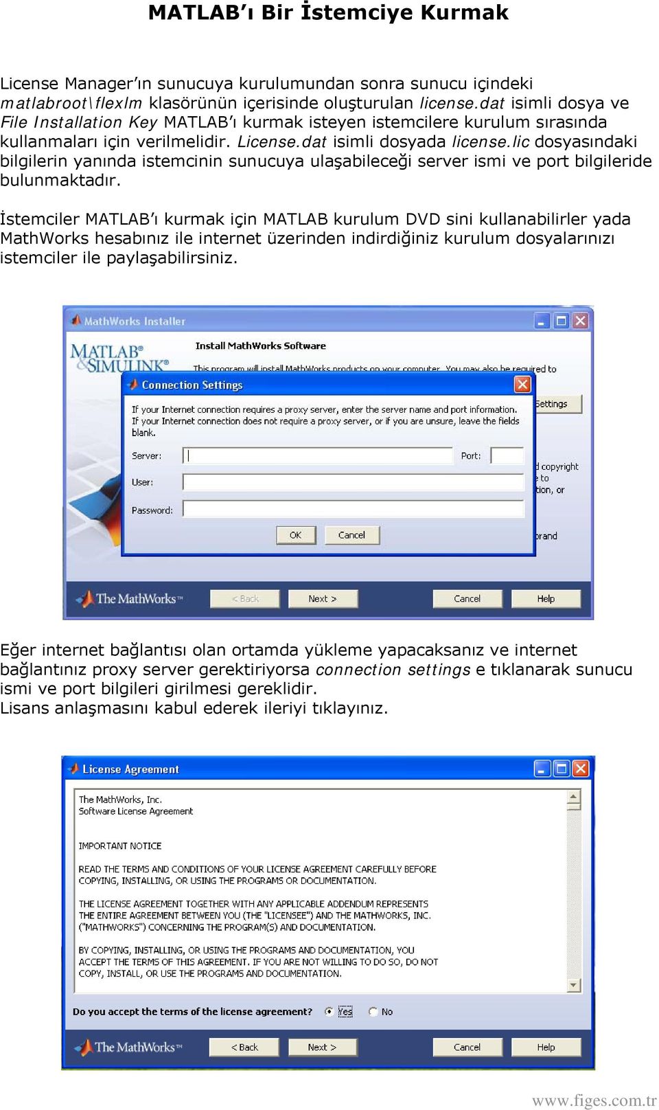 lic dosyasındaki bilgilerin yanında istemcinin sunucuya ulaşabileceği server ismi ve port bilgileride bulunmaktadır.