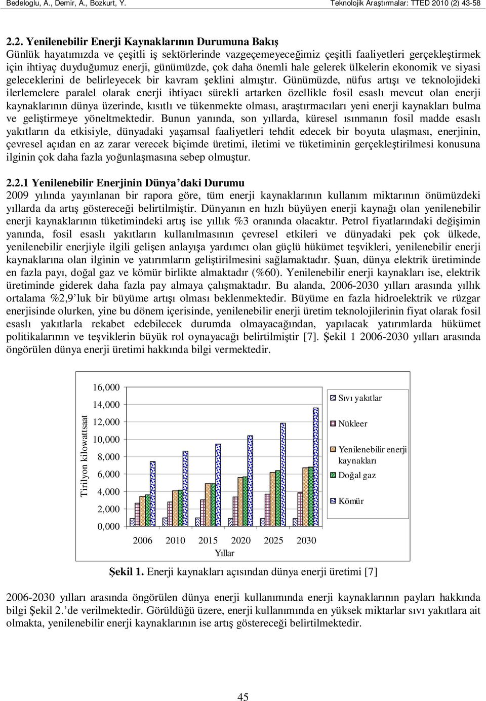 Günümüzde, nüfus artışı ve teknolojideki ilerlemelere paralel olarak enerji ihtiyacı sürekli artarken özellikle fosil esaslı mevcut olan enerji kaynaklarının dünya üzerinde, kısıtlı ve tükenmekte