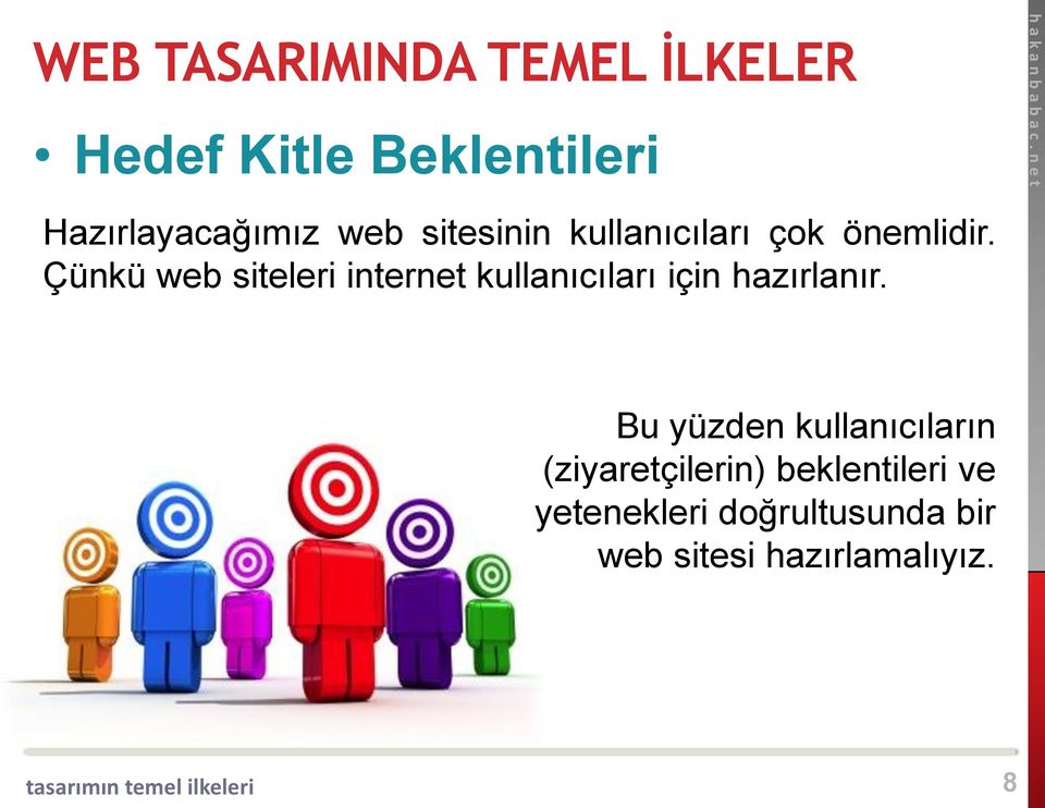 Çünkü web siteleri internet kullanıcıları için hazırlanır.