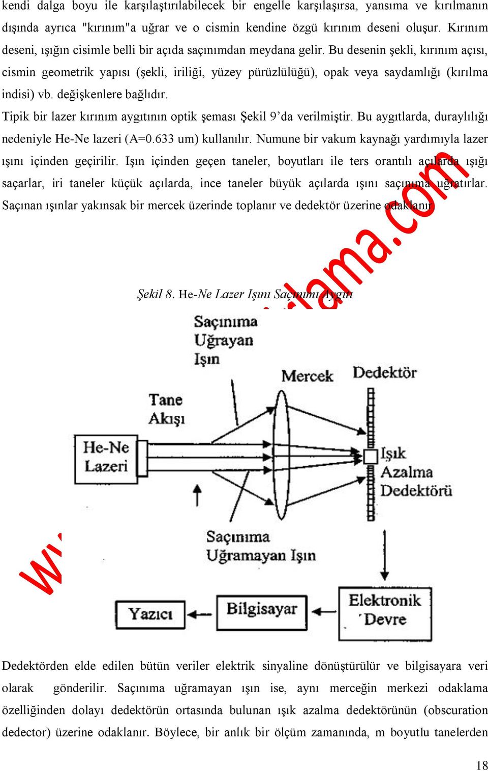 Bu desenin şekli, kırınım açısı, cismin geometrik yapısı (şekli, iriliği, yüzey pürüzlülüğü), opak veya saydamlığı (kırılma indisi) vb. değişkenlere bağlıdır.