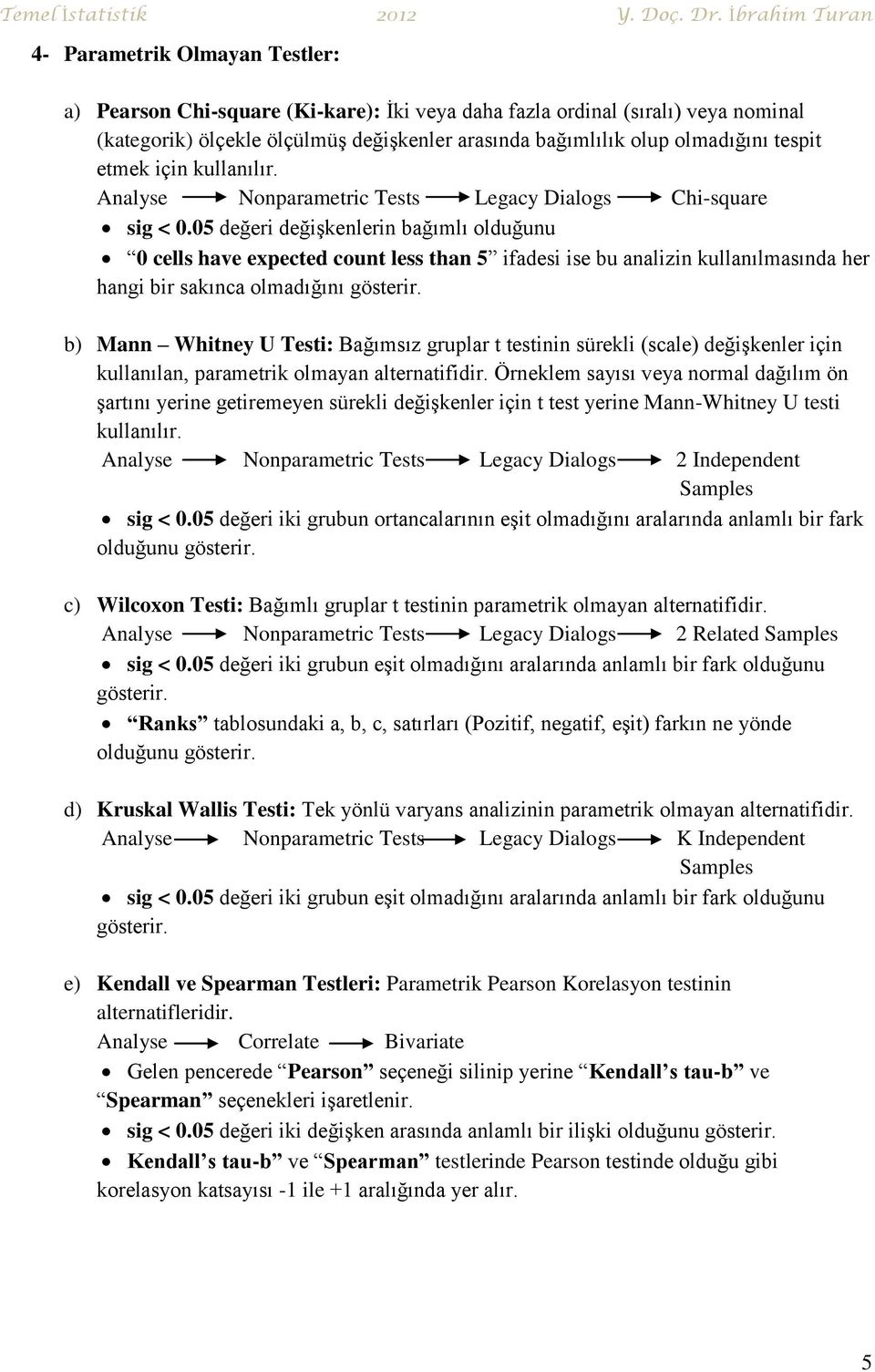 05 değeri değişkenlerin bağımlı olduğunu 0 cells have expected count less than 5 ifadesi ise bu analizin kullanılmasında her hangi bir sakınca olmadığını gösterir.