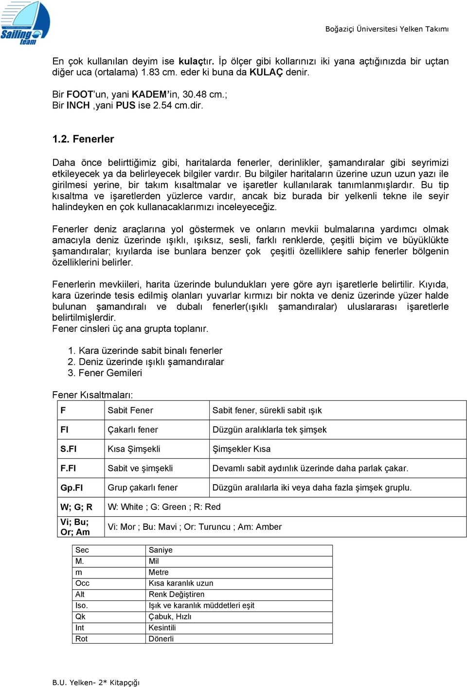 Bu bilgiler haritaların üzerine uzun uzun yazı ile girilmesi yerine, bir takım kısaltmalar ve işaretler kullanılarak tanımlanmışlardır.