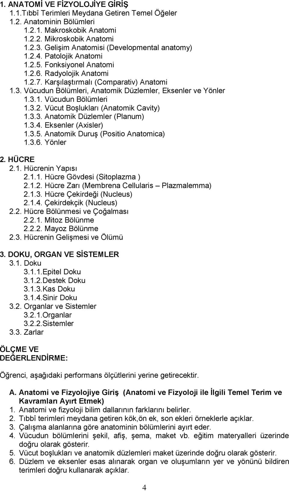 Vücudun Bölümleri, Anatomik Düzlemler, Eksenler ve Yönler 1.3.1. Vücudun Bölümleri 1.3.2. Vücut Boşlukları (Anatomik Cavity) 1.3.3. Anatomik Düzlemler (Planum) 1.3.4. Eksenler (Axisler) 1.3.5.