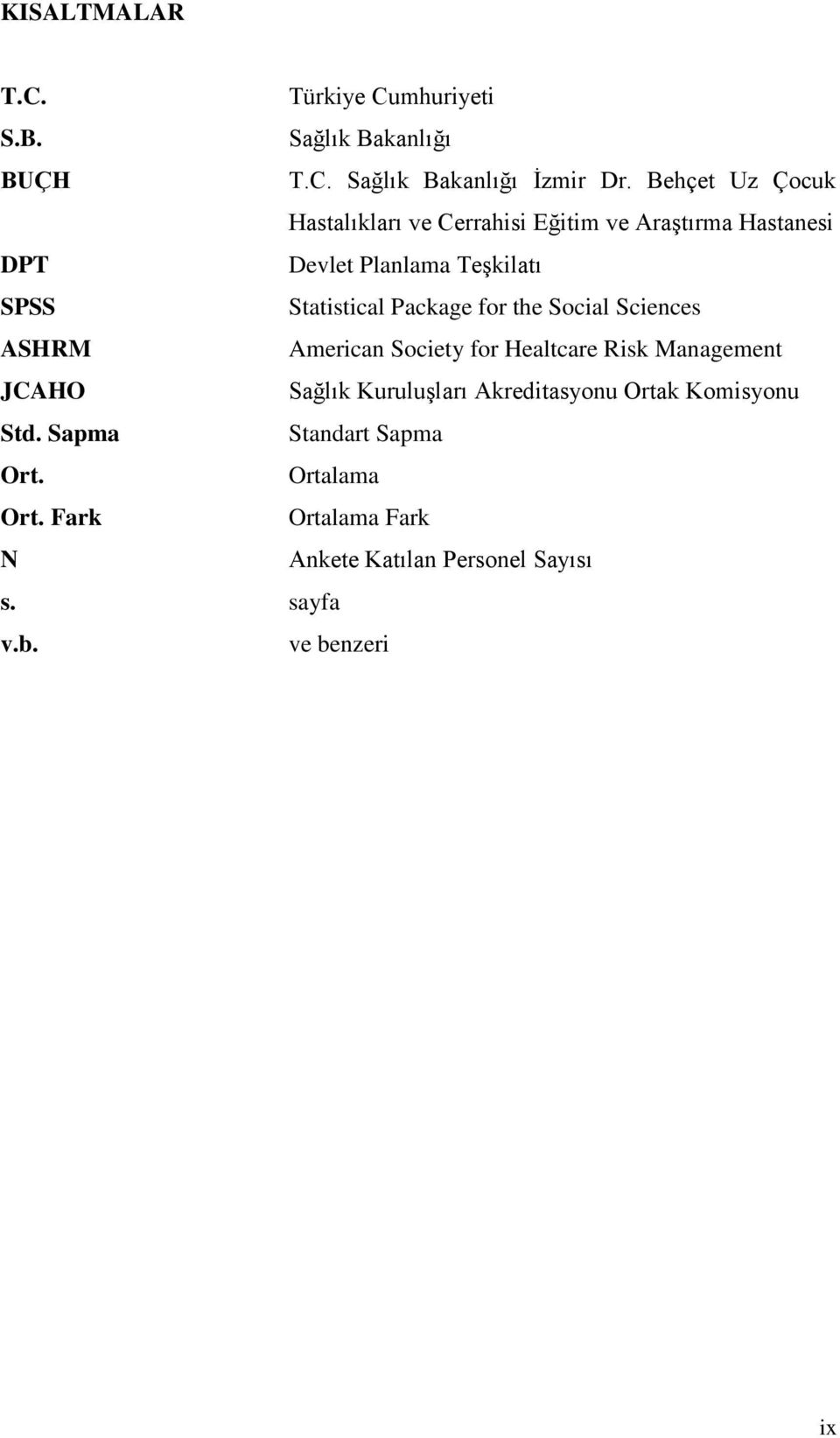 Package for the Social Sciences ASHRM American Society for Healtcare Risk Management JCAHO Sağlık Kuruluşları