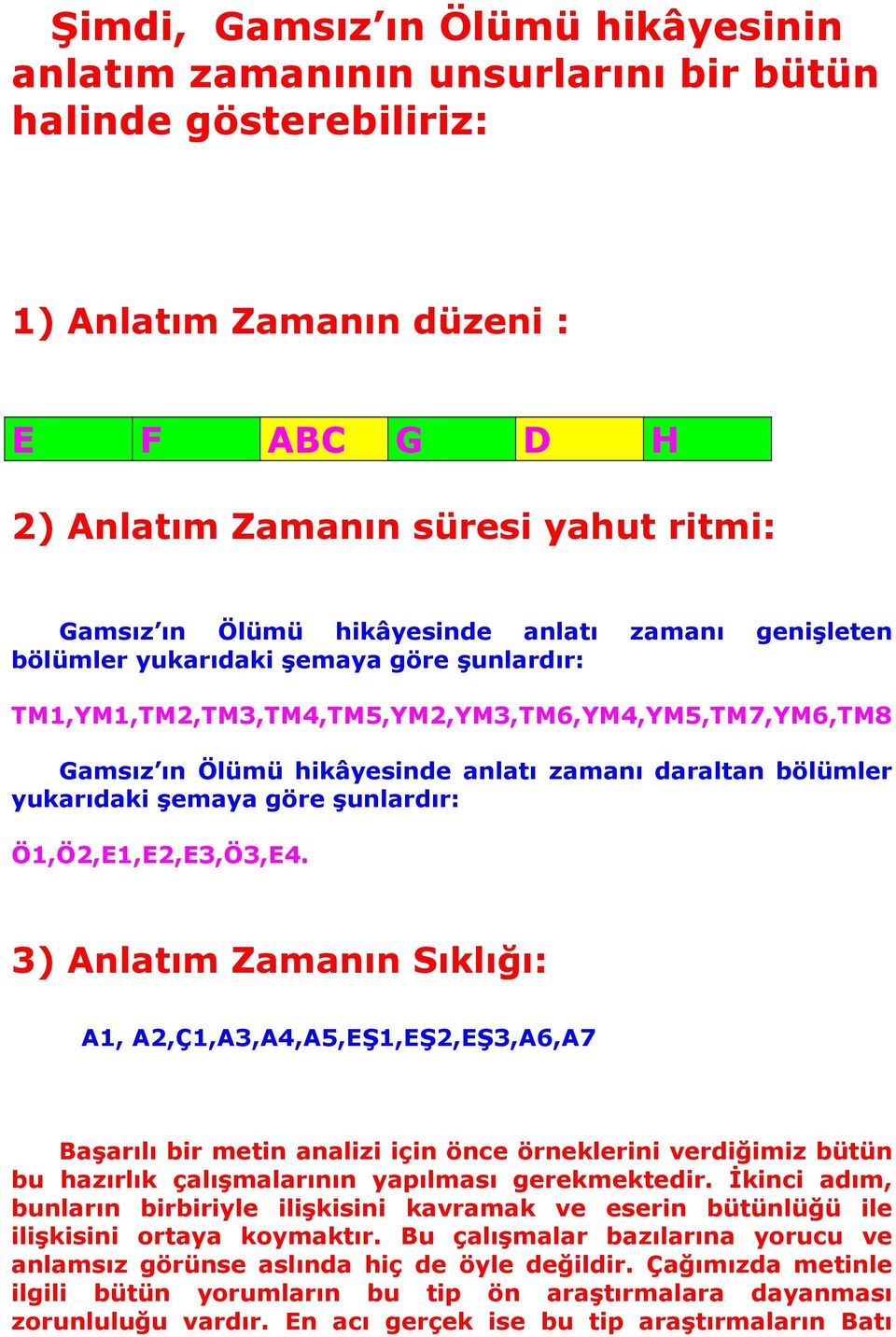 yukarıdaki şemaya göre şunlardır: Ö1,Ö2,E1,E2,E3,Ö3,E4.