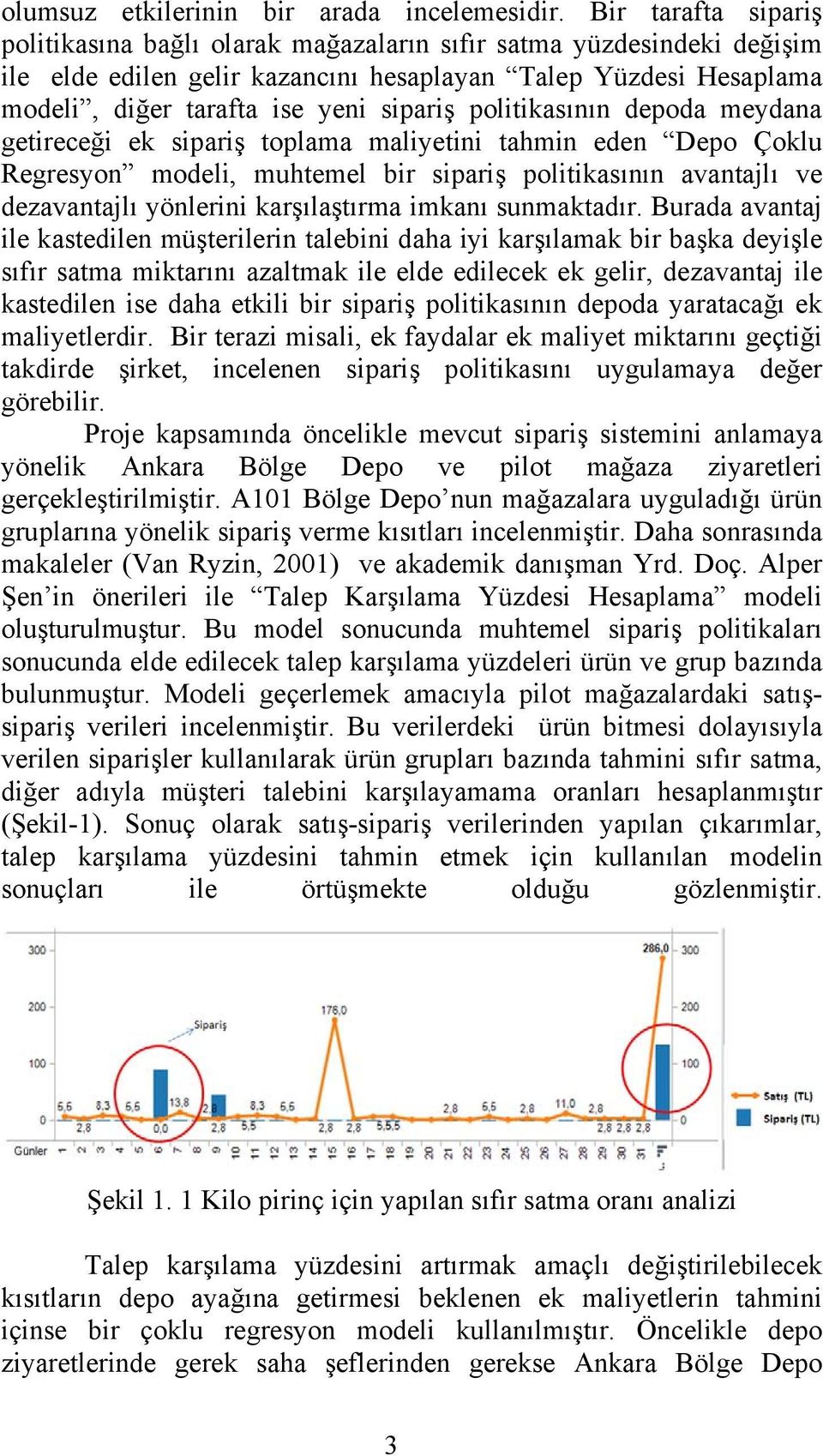 politikasının depoda meydana getireceği ek sipariş toplama maliyetini tahmin eden Depo Çoklu Regresyon modeli, muhtemel bir sipariş politikasının avantajlı ve dezavantajlı yönlerini karşılaştırma