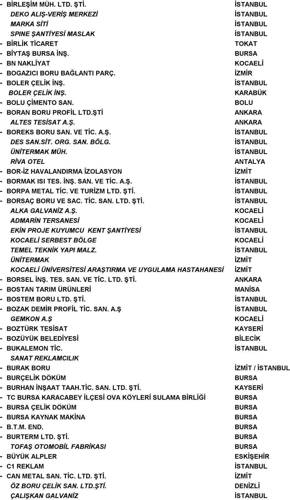 ÜNİTERMAK MÜH. RİVA OTEL ANTALYA - BOR-İZ HAVALANDIRMA İZOLASYON - BORMAK ISI TES. İNŞ. SAN. VE TİC. A.Ş. - BORPA METAL TİC. VE TURİZM LTD. ŞTİ. - BORSAÇ BORU VE SAC. TİC. SAN. LTD. ŞTİ. ALKA GALVANİZ A.