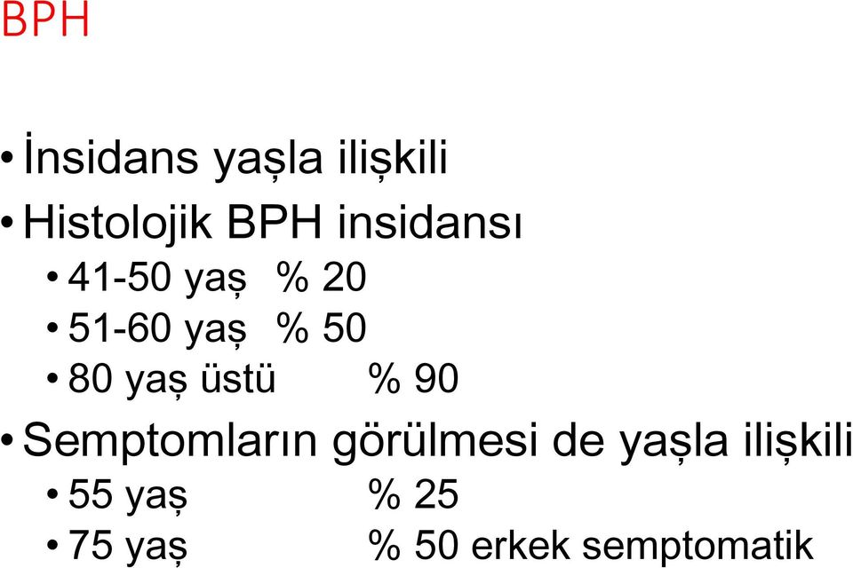 yaş üstü % 90 Semptomların görülmesi de yaşla