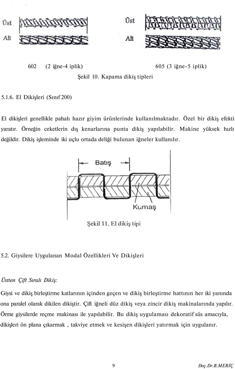 Giysilere Uygulanan Modal Özellikleri Ve Dikişleri Üstten Çift Sıralı Dikiş: Giysi ve dikiş birleştirme katlarının içinden geçen ve dikiş birleştirme hattının her iki yanında ona paralel olarak