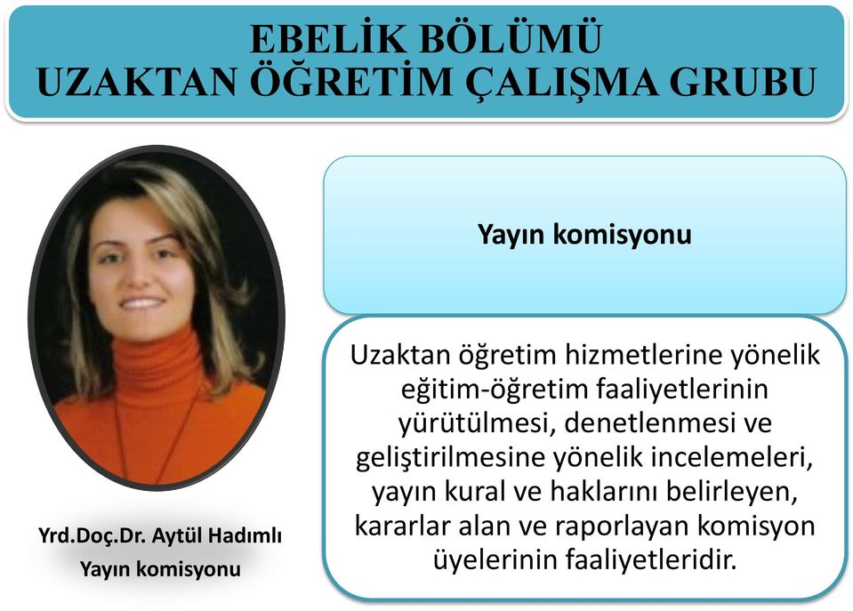 faaliyetlerinin yürütülmesi, denetlenmesi ve geliştirilmesine yönelik incelemeleri,