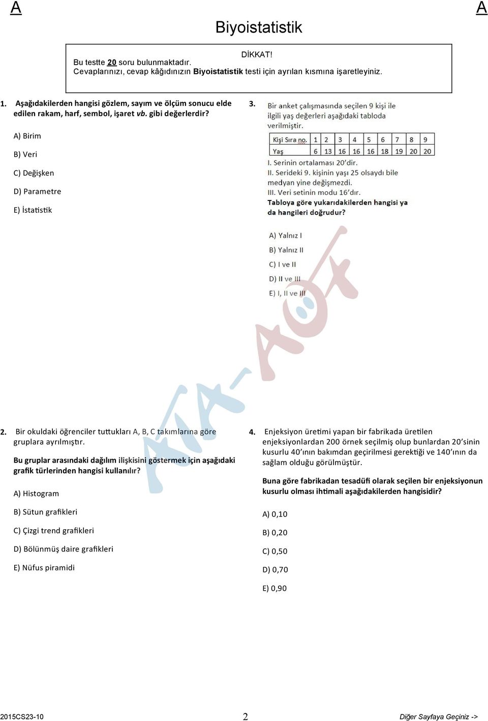 Bir okuldaki öğrenciler tu ukları, B, C takımlarına göre gruplara ayrılmış r. Bu gruplar arasındaki dağılım ilişkisini göstermek için aşağıdaki grafik türlerinden hangisi kullanılır?