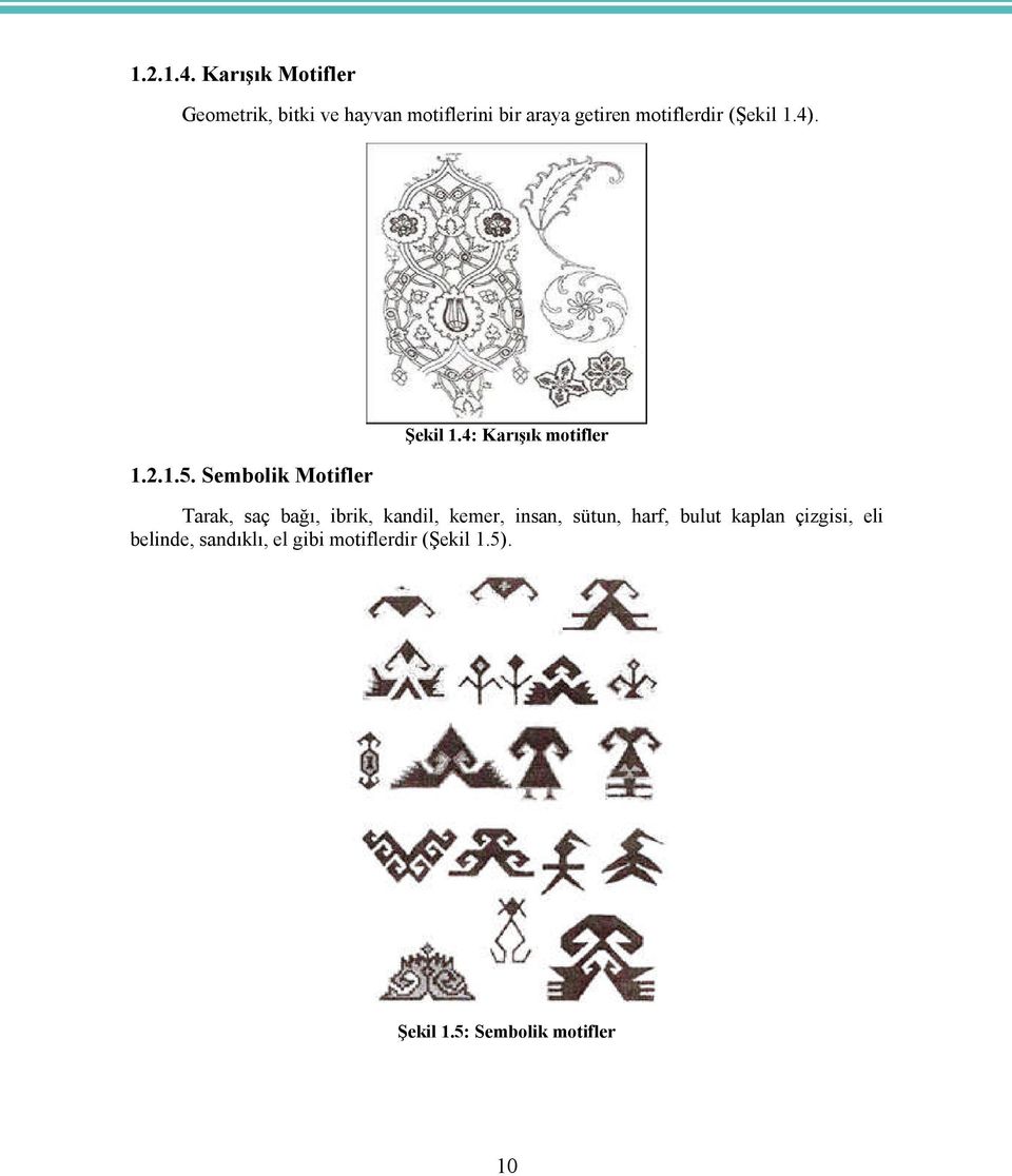 motiflerdir (Şekil 1.4). 1.2.1.5. Sembolik Motifler Şekil 1.