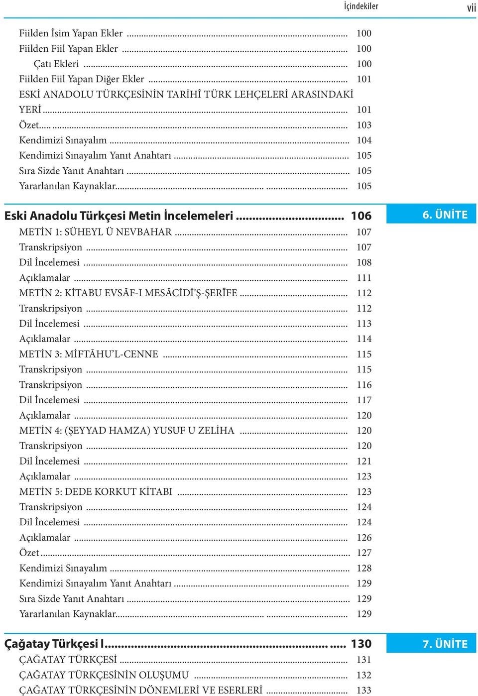 .. 106 METİN 1: SÜHEYL Ü NEVBAHAR... 107 Transkripsiyon... 107 Dil İncelemesi... 108 Açıklamalar... 111 METİN 2: KİTABU EVSĀF-I MESĀCİDİ Ş-ŞERÎFE... 112 Transkripsiyon... 112 Dil İncelemesi.