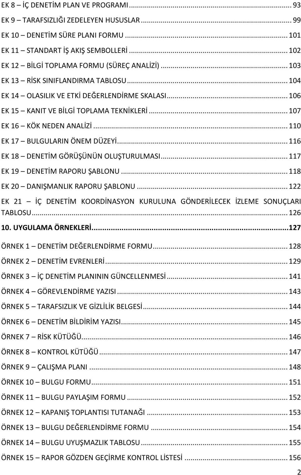 .. 107 EK 16 KÖK NEDEN ANALİZİ... 110 EK 17 BULGULARIN ÖNEM DÜZEYİ... 116 EK 18 DENETİM GÖRÜŞÜNÜN OLUŞTURULMASI... 117 EK 19 DENETİM RAPORU ŞABLONU... 118 EK 20 DANIŞMANLIK RAPORU ŞABLONU.