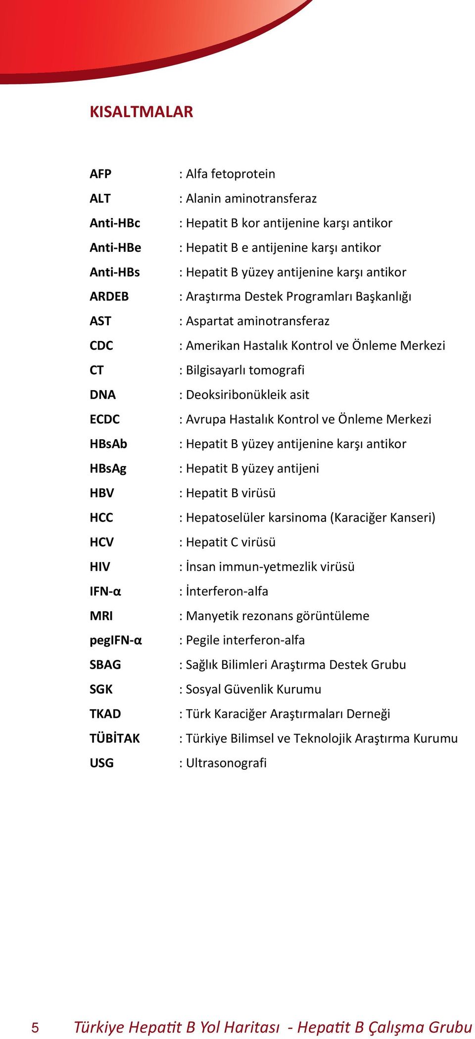 aminotransferaz : Amerikan Hastalık Kontrol ve Önleme Merkezi : Bilgisayarlı tomografi : Deoksiribonükleik asit : Avrupa Hastalık Kontrol ve Önleme Merkezi : Hepatit B yüzey antijenine karşı antikor