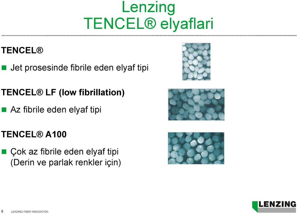 fibrillation) Az fibrile eden elyaf tipi TENCEL