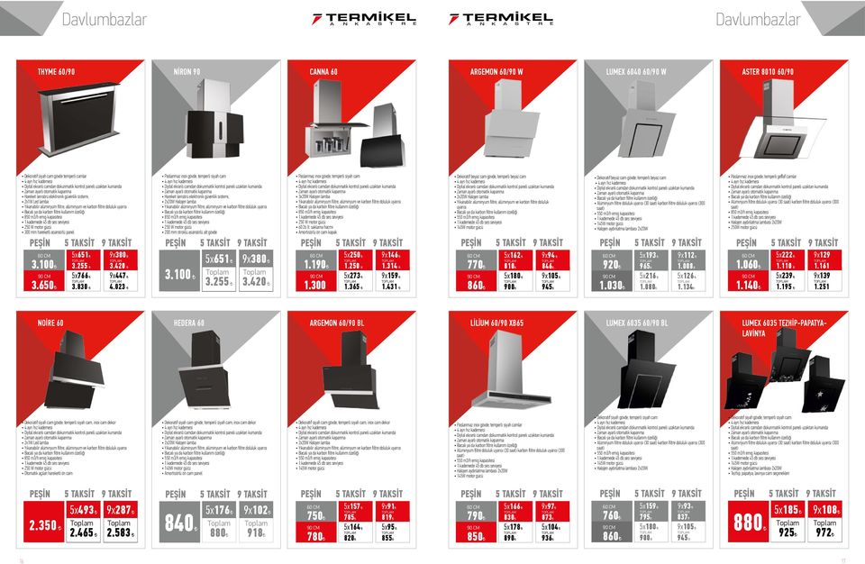 sistemi, 2x20W Halojen lamba Yıkanabilir alüminyum filtre, alüminyum ve karbon filtre doluluk uyarısı 200 mm stroklu asansörlü alt gövde Paslanmaz inox gövde, temperli siyah cam 3x20W Halojen lamba