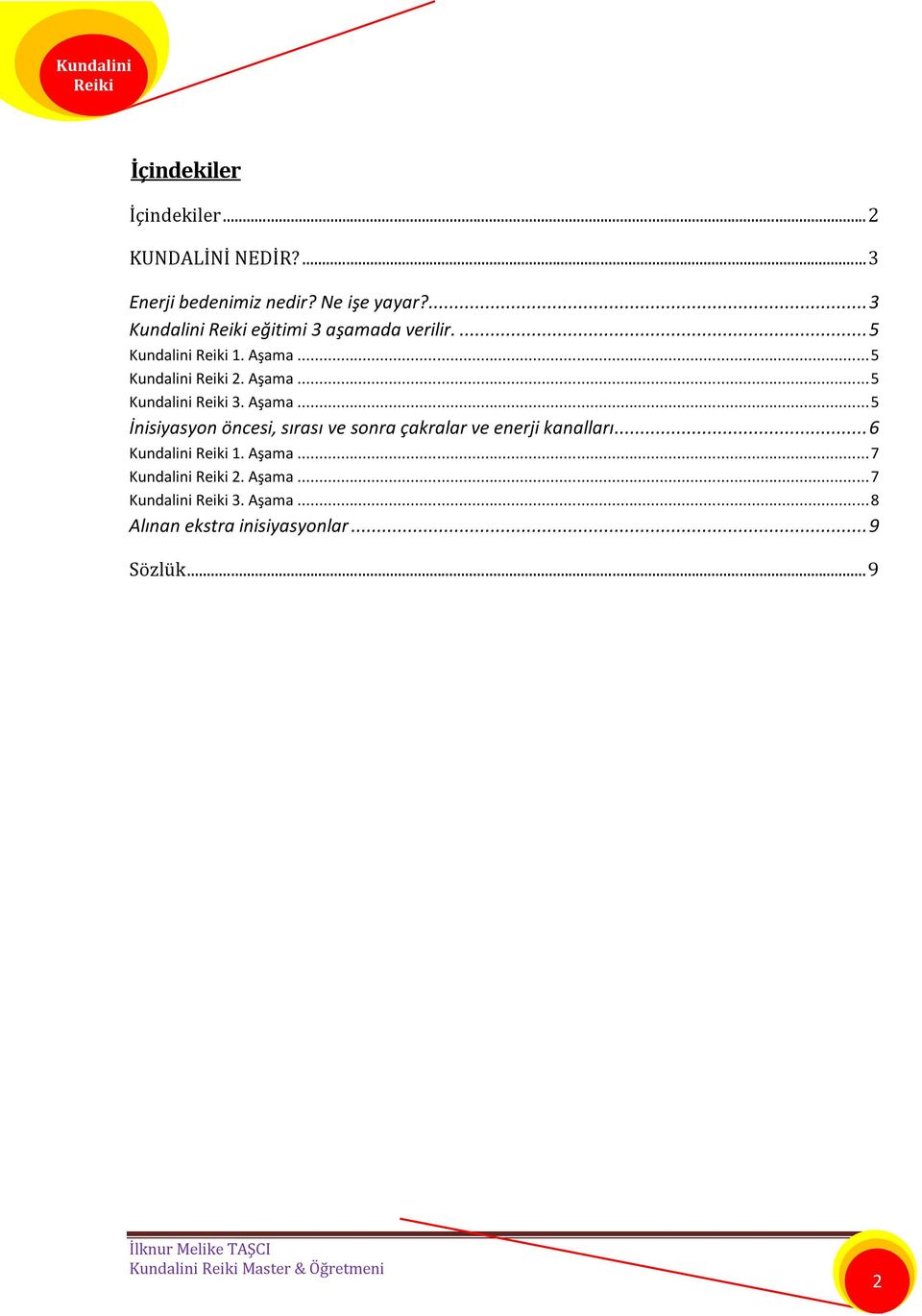 Aşama... 5 İnisiyasyon öncesi, sırası ve sonra çakralar ve enerji kanalları... 6 Kundalini 1. Aşama.