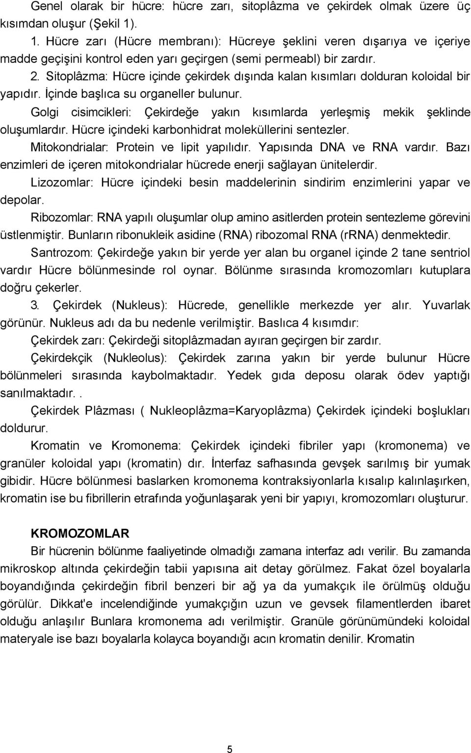 Sitoplâzma: Hücre içinde çekirdek dışında kalan kısımları dolduran koloidal bir yapıdır. İçinde başlıca su organeller bulunur.