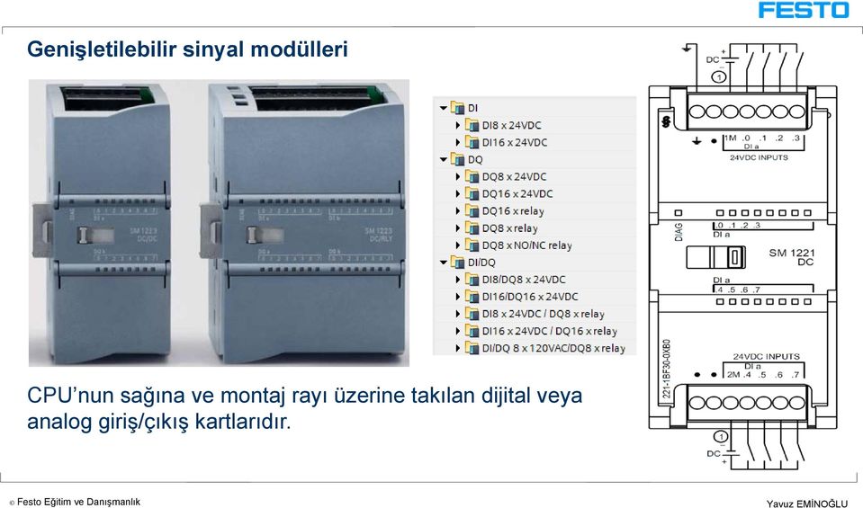 montaj rayı üzerine takılan