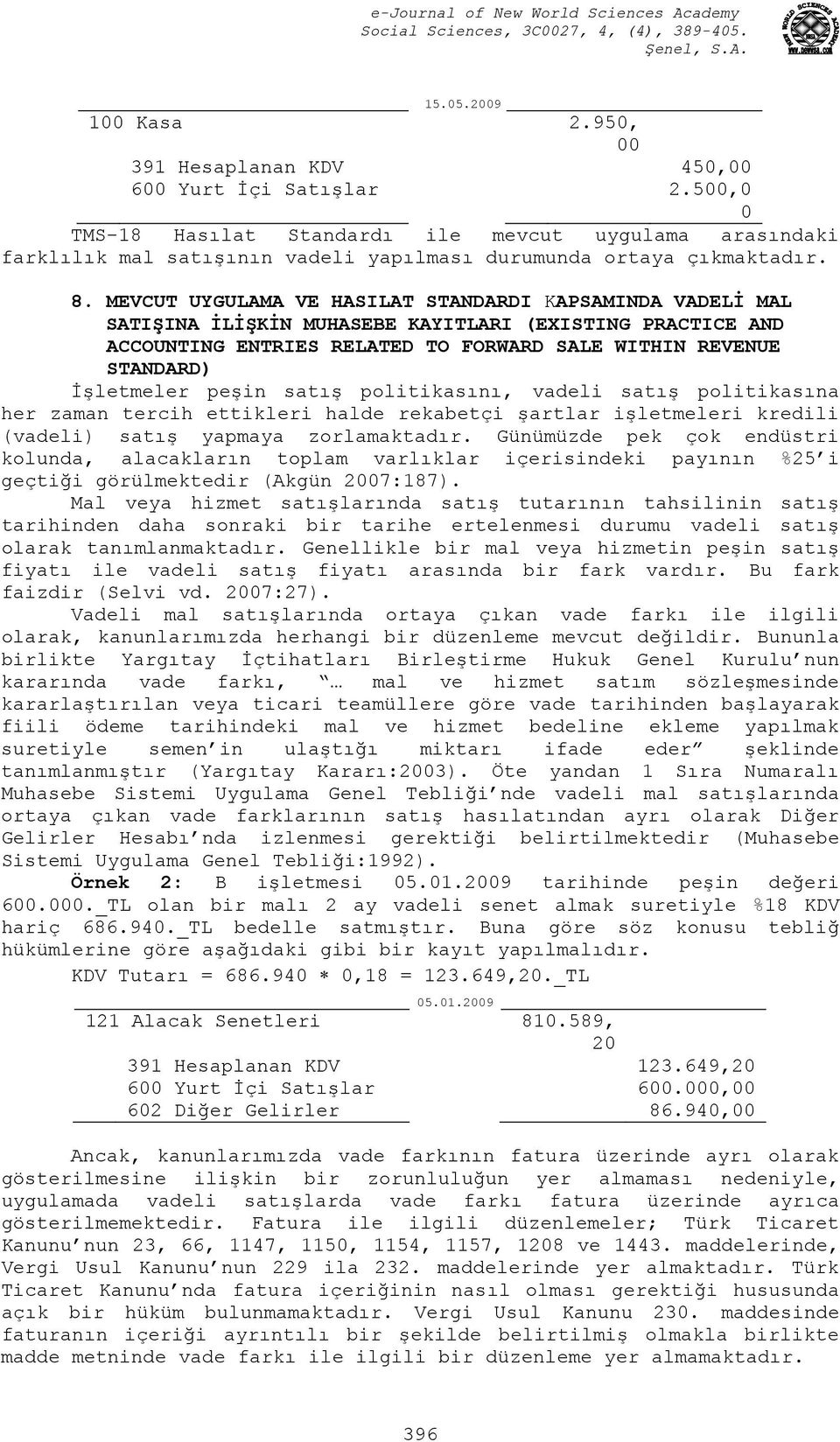 MEVCUT UYGULAMA VE HASILAT STANDARDI KAPSAMINDA VADELİ MAL SATIŞINA İLİŞKİN MUHASEBE KAYITLARI (EXISTING PRACTICE AND ACCOUNTING ENTRIES RELATED TO FORWARD SALE WITHIN REVENUE STANDARD) İşletmeler