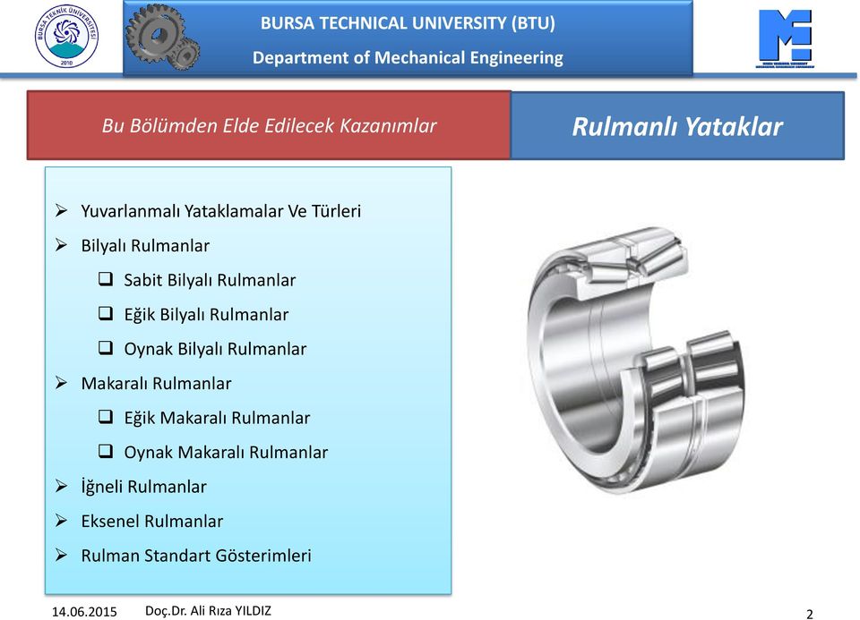 Bilyalı Rulmanlar Makaralı Rulmanlar Eğik Makaralı Rulmanlar Oynak