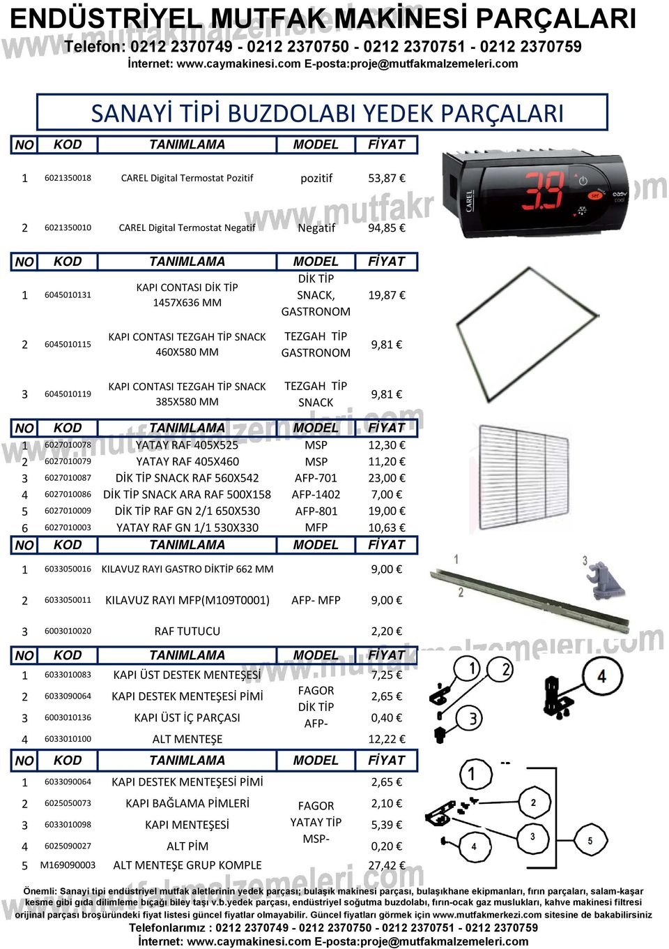 405X55 MSP,0 YATAY RAF 405X460 MSP,0 DİK TİP SNACK RAF 560X54 DİK TİP SNACK ARA RAF 500X58 AFP-70 AFP-40,00 7,00 DİK TİP RAF GN / 650X50 AFP-80 9,00 YATAY RAF GN / 50X0 MFP 0,6 60700078 60700079