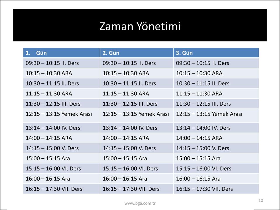 Ders 11:30 12:15 III. Ders 12:15 13:15 Yemek Arası 12:15 13:15 Yemek Arası 12:15 13:15 Yemek Arası 13:14 14:00 IV. Ders 13:14 14:00 IV.