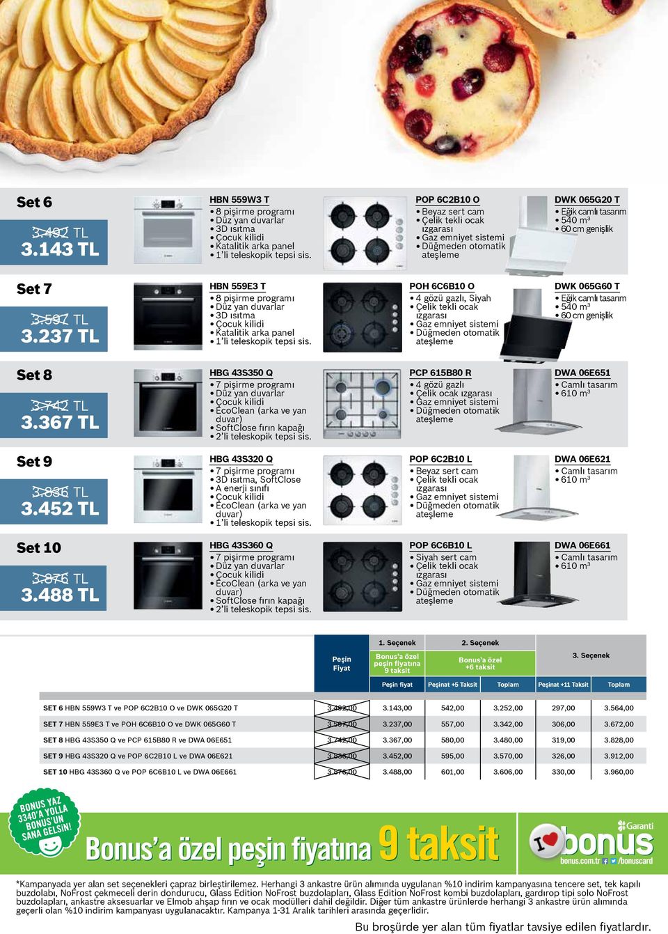 237 TL HBN 559E3 T 8 pişirme programı Düz yan duvarlar 3D ısıtma Çocuk kilidi Katalitik arka panel 1 li teleskopik tepsi sis.