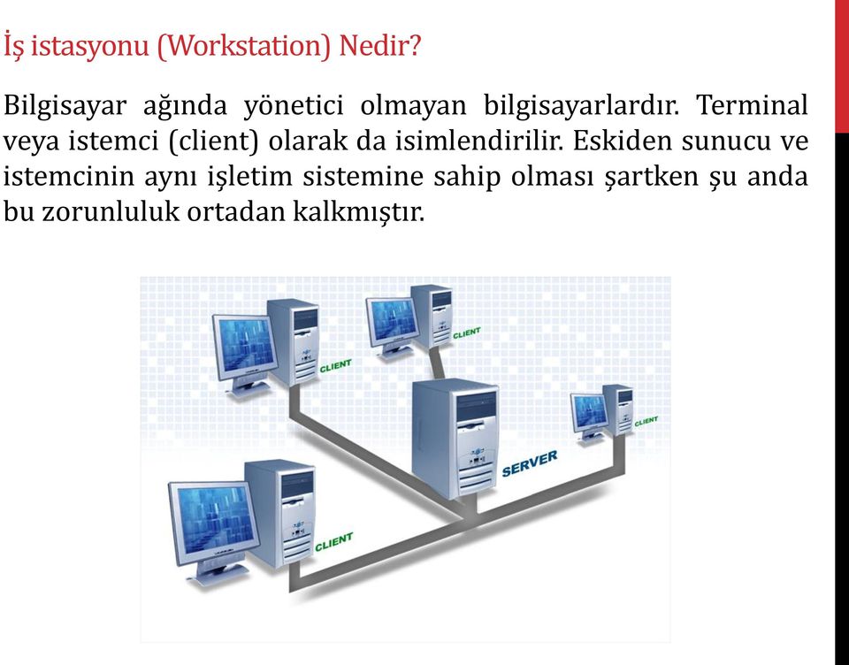 Terminal veya istemci (client) olarak da isimlendirilir.