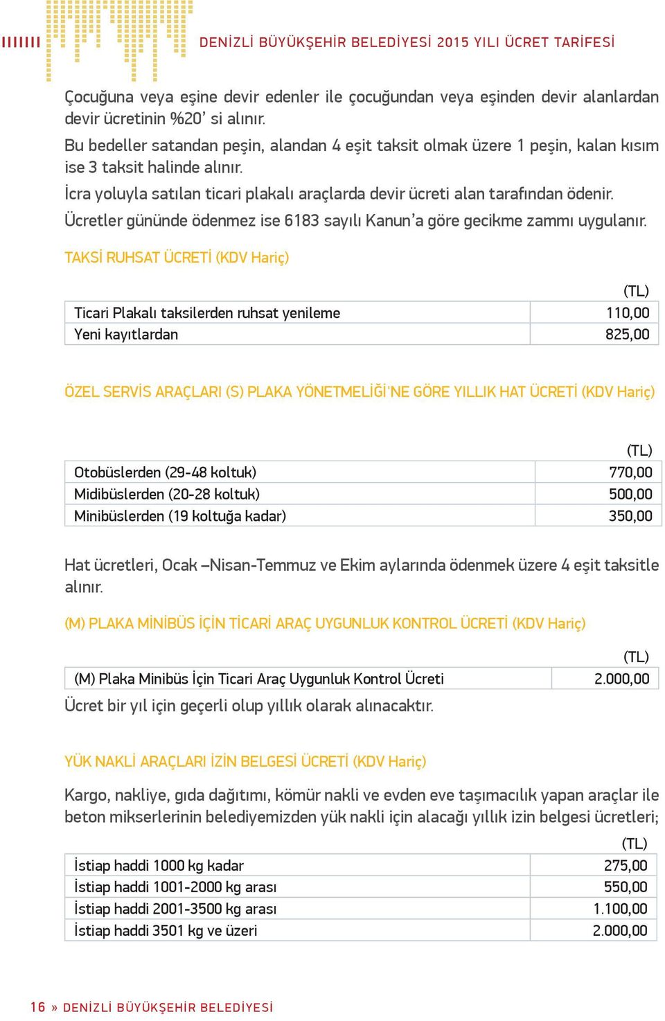 Ücretler gününde ödenmez ise 6183 sayılı Kanun a göre gecikme zammı uygulanır.