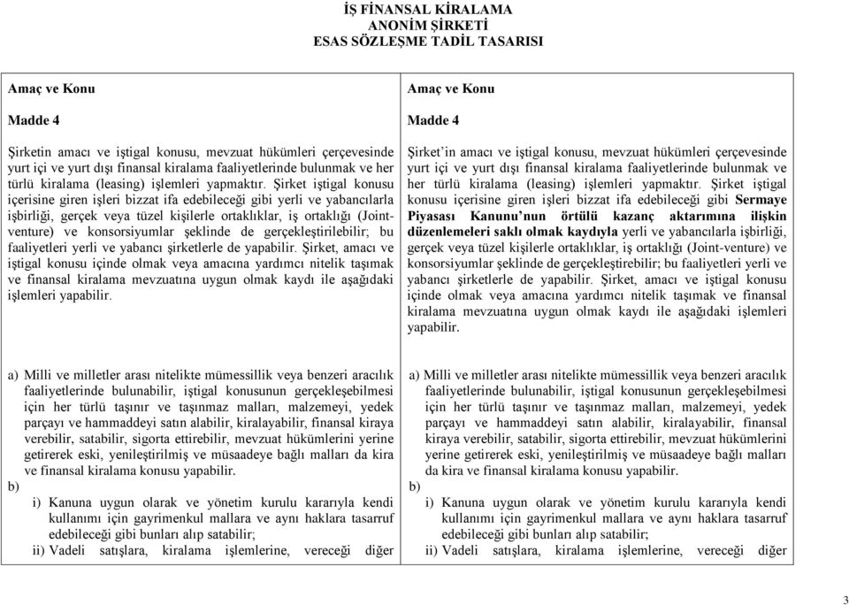 Şirket iştigal konusu içerisine giren işleri bizzat ifa edebileceği gibi yerli ve yabancılarla işbirliği, gerçek veya tüzel kişilerle ortaklıklar, iş ortaklığı (Jointventure) ve konsorsiyumlar