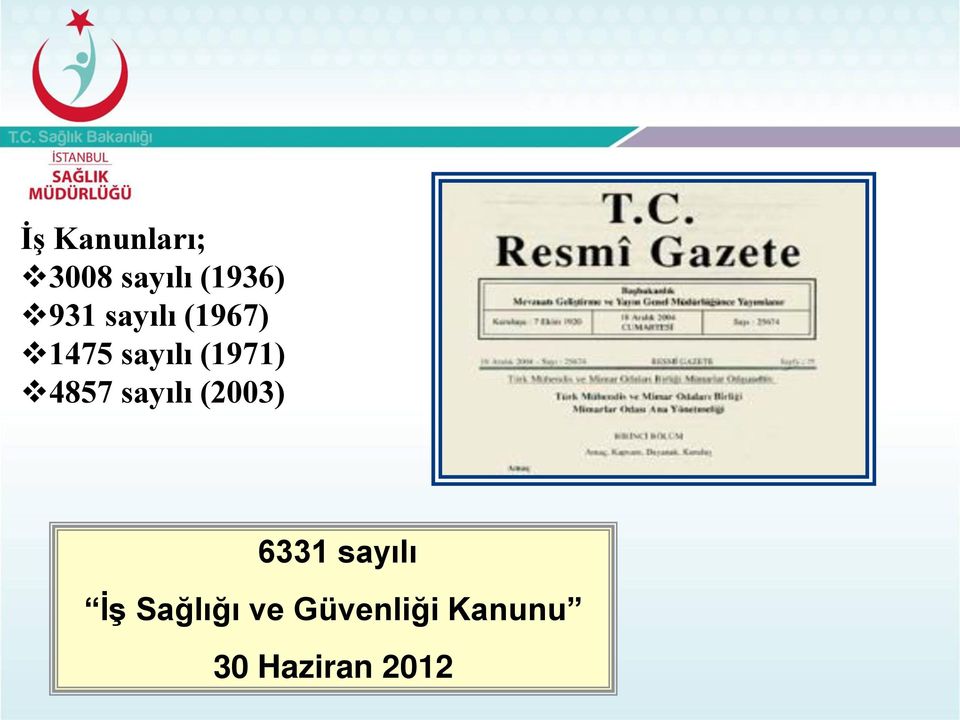 4857 sayılı (2003) 6331 sayılı İş