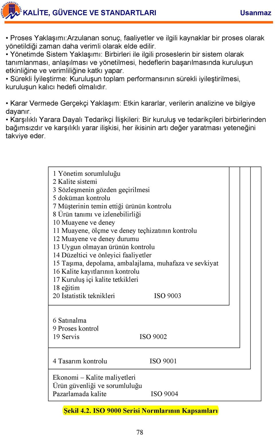 Sürekli İyileştirme: Kuruluşun toplam performansının sürekli iyileştirilmesi, kuruluşun kalıcı hedefi olmalıdır.