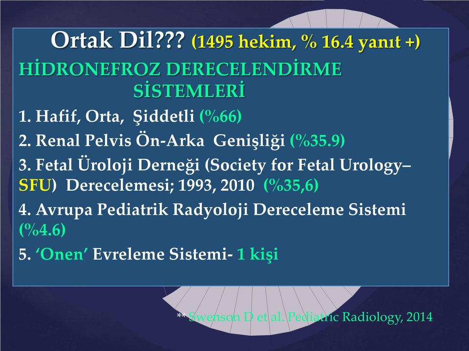 Fetal Üroloji Derneği (Society for Fetal Urology SFU) Derecelemesi; 1993, 2010 (%35,6) 4.