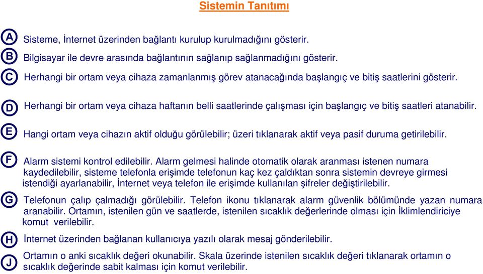 Herhangi bir ortam veya cihaza haftanın belli saatlerinde çalışması için başlangıç ve bitiş saatleri atanabilir.