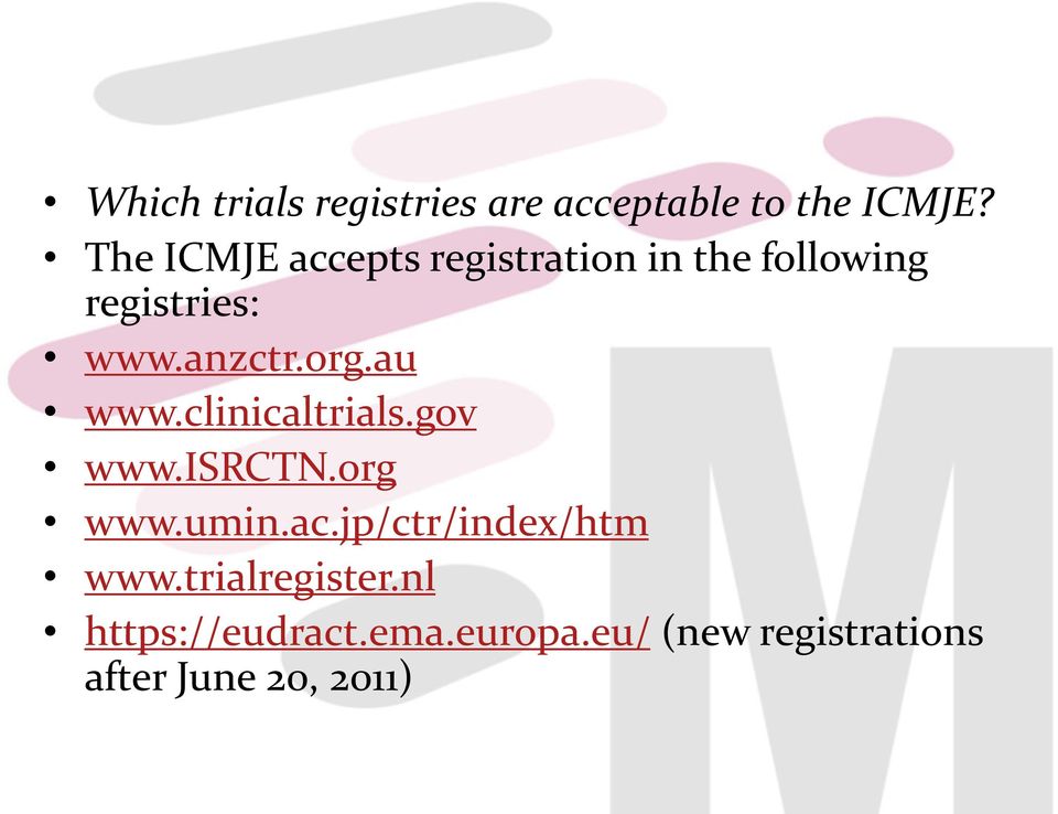 org.au www.clinicaltrials.gov www.isrctn.org www.umin.ac.