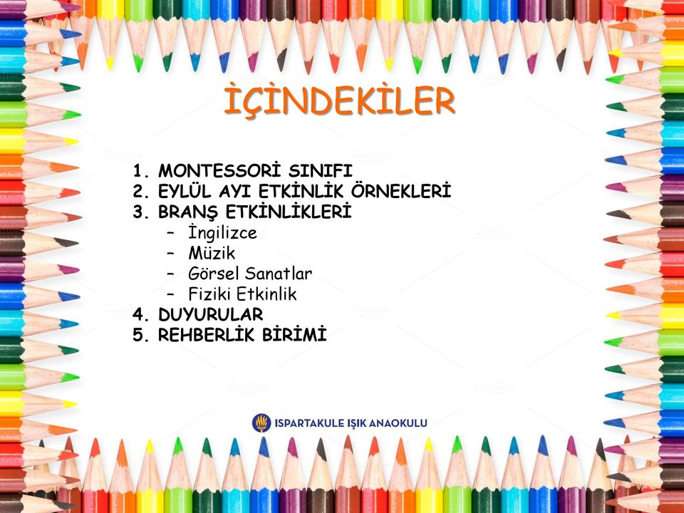 BRANŞ ETKİNLİKLERİ İngilizce Müzik Görsel